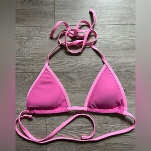 93 Play Street Danny Triangle Bikini Top – Poppy Pink – Size Small